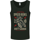 Biker Speed Rebel Motorbike Motorcycle Mens Vest Tank Top Black