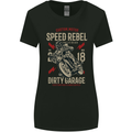 Biker Speed Rebel Motorbike Motorcycle Womens Wider Cut T-Shirt Black