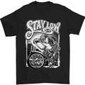 Biker Stay Low Chopper Biker Motorcycle Mens T-Shirt Cotton Gildan Black