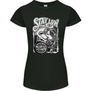 Biker Stay Low Chopper Biker Motorcycle Womens Petite Cut T-Shirt Black