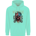 Biker USA Flag Skull Motorbike Motorcycle Childrens Kids Hoodie Peppermint
