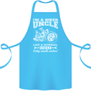 Biker Uncle Like a Normal Uncle's Day Funny Cotton Apron 100% Organic Turquoise