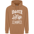 Biker Uncle Like a Normal Uncle's Day Funny Mens 80% Cotton Hoodie Caramel Latte