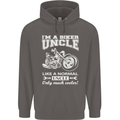 Biker Uncle Like a Normal Uncle's Day Funny Mens 80% Cotton Hoodie Charcoal