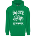 Biker Uncle Like a Normal Uncle's Day Funny Mens 80% Cotton Hoodie Irish Green