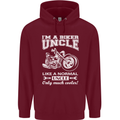Biker Uncle Like a Normal Uncle's Day Funny Mens 80% Cotton Hoodie Maroon