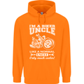 Biker Uncle Like a Normal Uncle's Day Funny Mens 80% Cotton Hoodie Orange