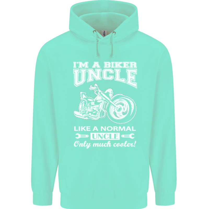 Biker Uncle Like a Normal Uncle's Day Funny Mens 80% Cotton Hoodie Peppermint