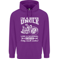 Biker Uncle Like a Normal Uncle's Day Funny Mens 80% Cotton Hoodie Purple