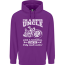 Biker Uncle Like a Normal Uncle's Day Funny Mens 80% Cotton Hoodie Purple