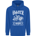 Biker Uncle Like a Normal Uncle's Day Funny Mens 80% Cotton Hoodie Royal Blue