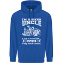 Biker Uncle Like a Normal Uncle's Day Funny Mens 80% Cotton Hoodie Royal Blue