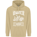 Biker Uncle Like a Normal Uncle's Day Funny Mens 80% Cotton Hoodie Sand