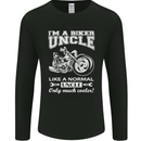 Biker Uncle Like a Normal Uncle's Day Funny Mens Long Sleeve T-Shirt Black