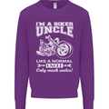 Biker Uncle Like a Normal Uncle's Day Funny Mens Sweatshirt Jumper Purple