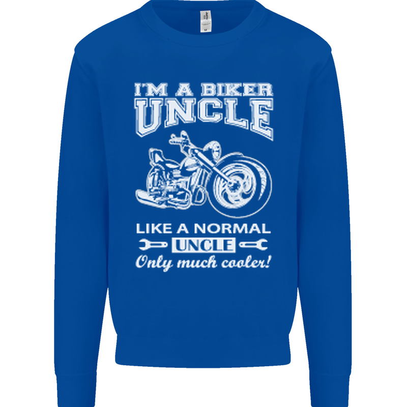 Biker Uncle Like a Normal Uncle's Day Funny Mens Sweatshirt Jumper Royal Blue