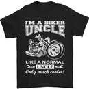Biker Uncle Like a Normal Uncle's Day Funny Mens T-Shirt Cotton Gildan Black
