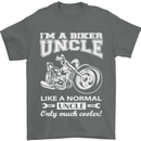 Biker Uncle Like a Normal Uncle's Day Funny Mens T-Shirt Cotton Gildan Charcoal