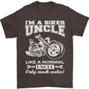 Biker Uncle Like a Normal Uncle's Day Funny Mens T-Shirt Cotton Gildan Dark Chocolate