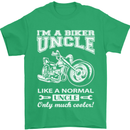 Biker Uncle Like a Normal Uncle's Day Funny Mens T-Shirt Cotton Gildan Irish Green