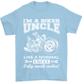 Biker Uncle Like a Normal Uncle's Day Funny Mens T-Shirt Cotton Gildan Light Blue