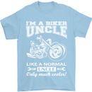 Biker Uncle Like a Normal Uncle's Day Funny Mens T-Shirt Cotton Gildan Light Blue