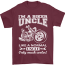 Biker Uncle Like a Normal Uncle's Day Funny Mens T-Shirt Cotton Gildan Maroon