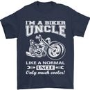 Biker Uncle Like a Normal Uncle's Day Funny Mens T-Shirt Cotton Gildan Navy Blue