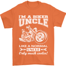 Biker Uncle Like a Normal Uncle's Day Funny Mens T-Shirt Cotton Gildan Orange