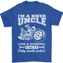 Biker Uncle Like a Normal Uncle's Day Funny Mens T-Shirt Cotton Gildan Royal Blue
