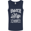 Biker Uncle Like a Normal Uncle's Day Funny Mens Vest Tank Top Navy Blue
