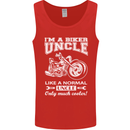 Biker Uncle Like a Normal Uncle's Day Funny Mens Vest Tank Top Red