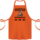 Biker Weekend Forecast Motorbikes Cotton Apron 100% Organic Orange