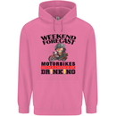 Biker Weekend Forecast Motorbikes Mens 80% Cotton Hoodie Azelea