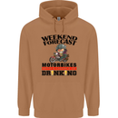 Biker Weekend Forecast Motorbikes Mens 80% Cotton Hoodie Caramel Latte
