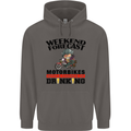 Biker Weekend Forecast Motorbikes Mens 80% Cotton Hoodie Charcoal