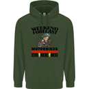 Biker Weekend Forecast Motorbikes Mens 80% Cotton Hoodie Forest Green