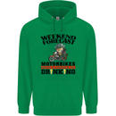 Biker Weekend Forecast Motorbikes Mens 80% Cotton Hoodie Irish Green