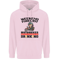 Biker Weekend Forecast Motorbikes Mens 80% Cotton Hoodie Light Pink