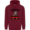 Biker Weekend Forecast Motorbikes Mens 80% Cotton Hoodie Maroon