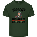 Biker Weekend Forecast Motorbikes Mens Cotton T-Shirt Tee Top Forest Green