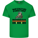 Biker Weekend Forecast Motorbikes Mens Cotton T-Shirt Tee Top Irish Green