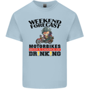 Biker Weekend Forecast Motorbikes Mens Cotton T-Shirt Tee Top Light Blue