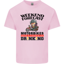 Biker Weekend Forecast Motorbikes Mens Cotton T-Shirt Tee Top Light Pink