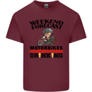 Biker Weekend Forecast Motorbikes Mens Cotton T-Shirt Tee Top Maroon