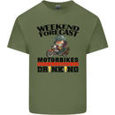 Biker Weekend Forecast Motorbikes Mens Cotton T-Shirt Tee Top Military Green