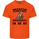 Biker Weekend Forecast Motorbikes Mens Cotton T-Shirt Tee Top Orange