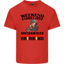 Biker Weekend Forecast Motorbikes Mens Cotton T-Shirt Tee Top Red