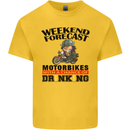 Biker Weekend Forecast Motorbikes Mens Cotton T-Shirt Tee Top Yellow