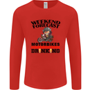 Biker Weekend Forecast Motorbikes Mens Long Sleeve T-Shirt Red